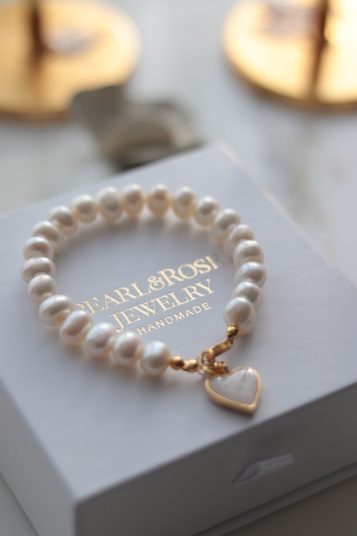 BEYAZ ANGELİNA GÜMÜŞ REAL PEARL BRACELET