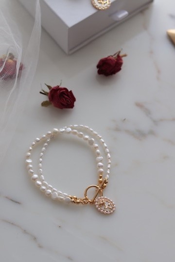 PEARL ROSE MİLANO GERÇEK İNCİ BİLEKLİK