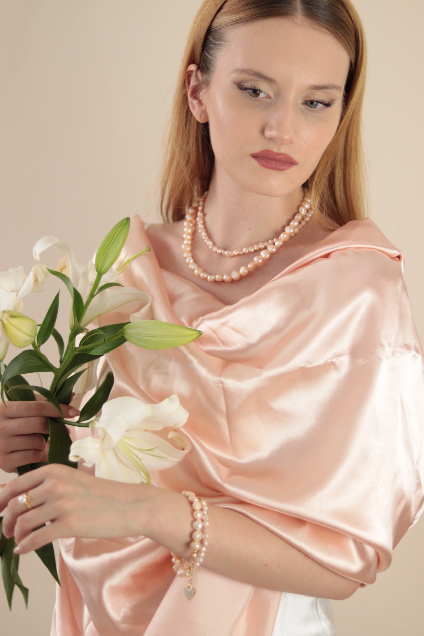 SALMON MARCILLA REAL PEARL NECKLACE