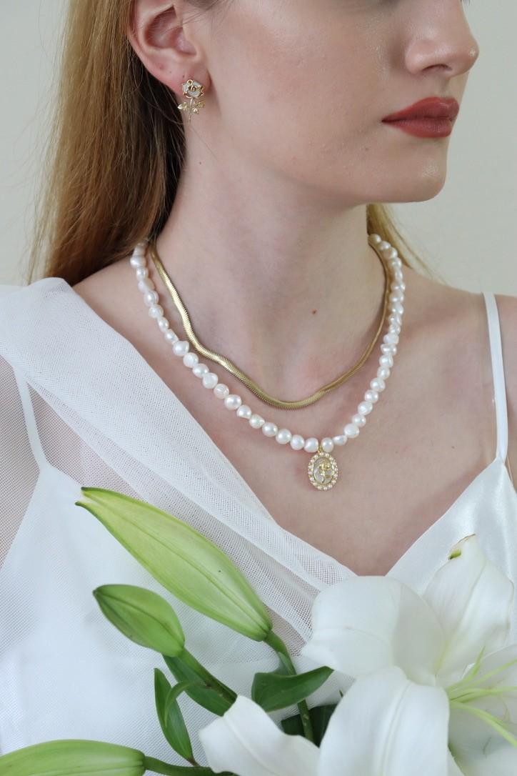 PEARL ROSE DIANA REAL PEARL NECKLACE