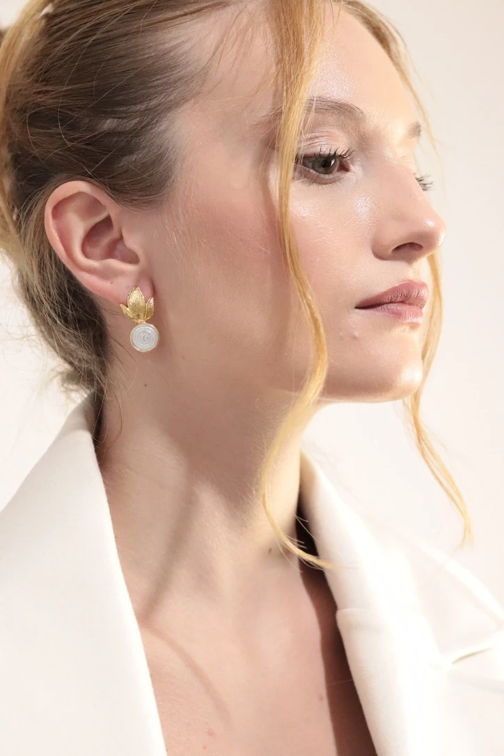 GERÇEK İNCİ YAPRAĞI KÜPE