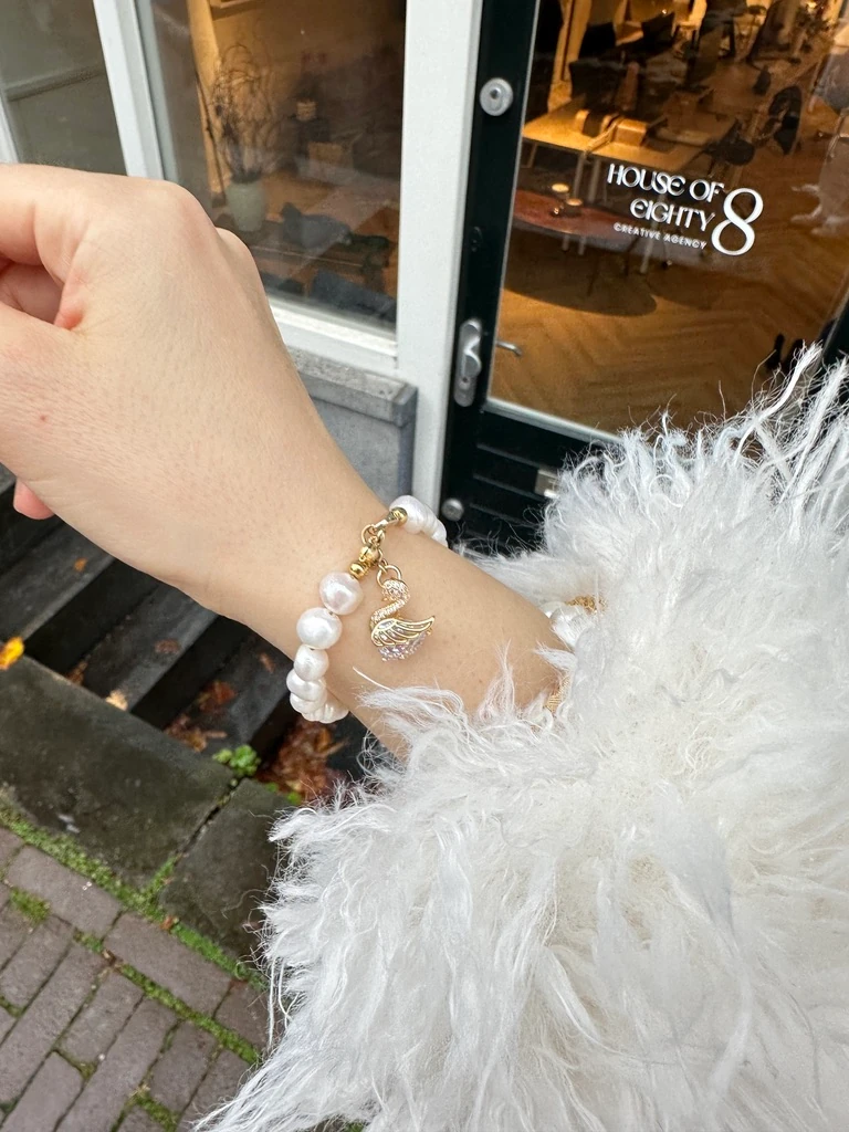 PETİT SHİNE KUĞU GERÇEK İNCİ BİLEKLİK