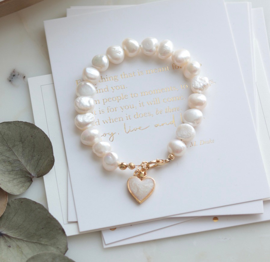 WHITE DIANA REAL PEARL BRACELET