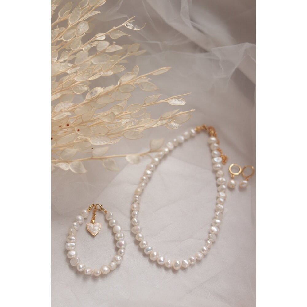 WHITE DIANA REAL PEARL BRIDE SET