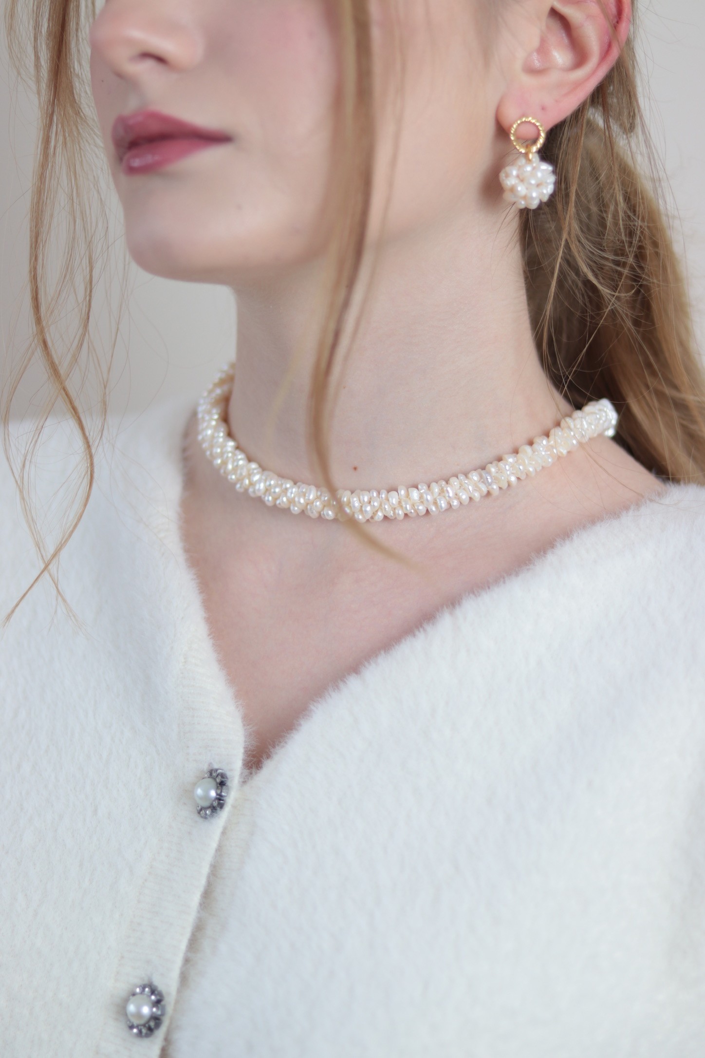 IVY REAL PEARL SILVER NECKLACE