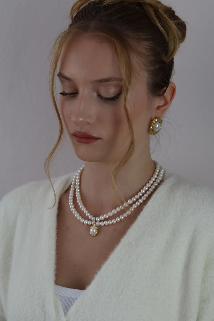 PRENSES DİANA GERÇEK İNCİ KOLYE