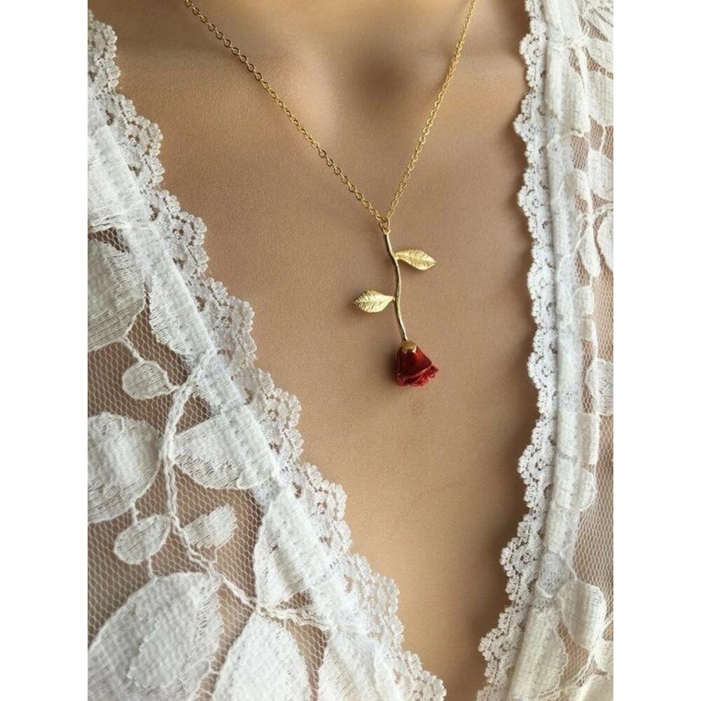 GÜZEL ÇİRKİN KOLYESİ (RED ROSE)