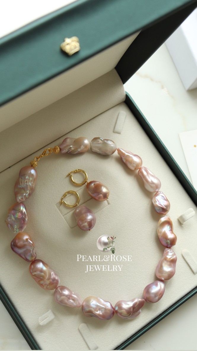 PINK JEWELERY BAROQUE REAL PEARL NECKLACE