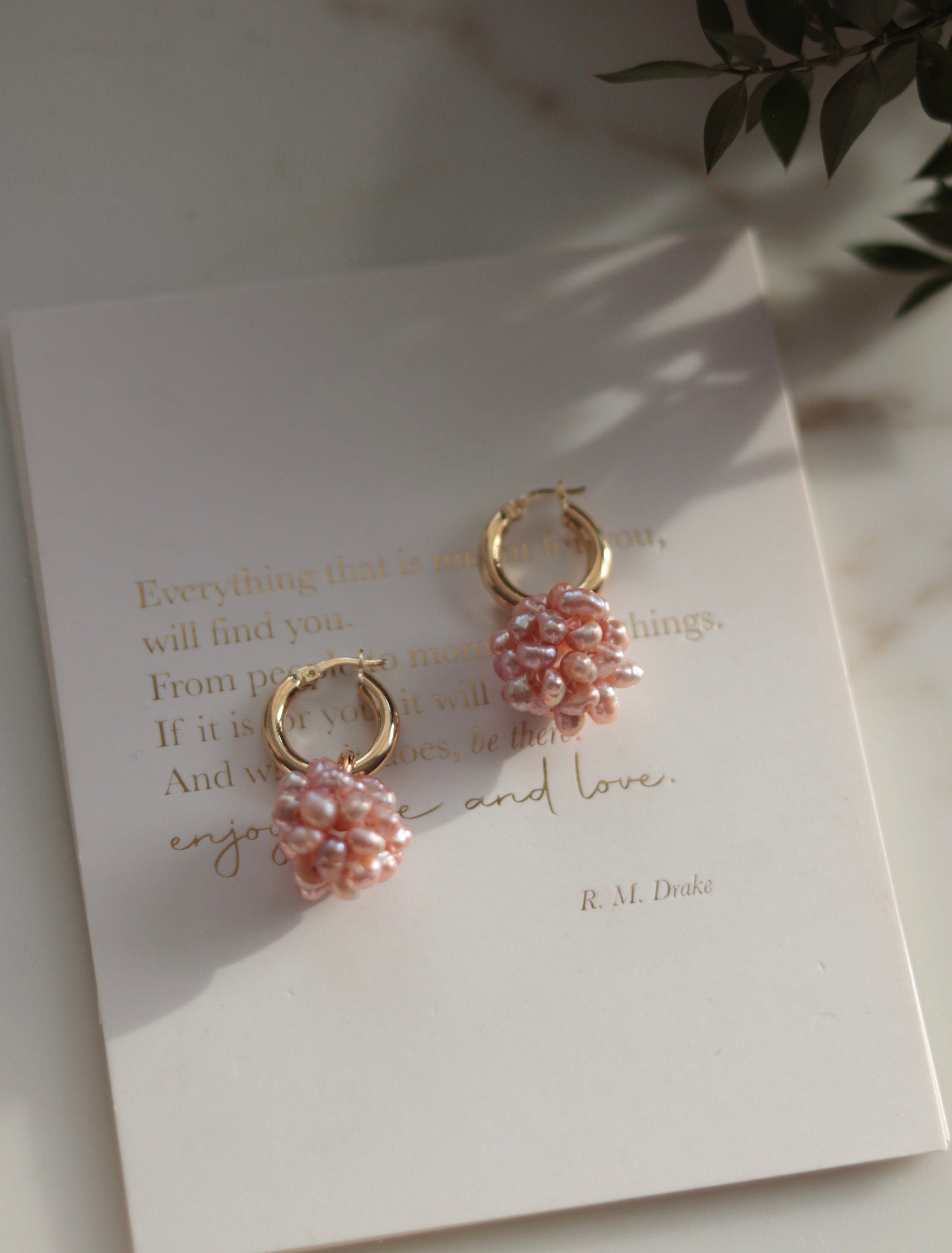 PINK ISABEL REAL PEARL SILVER EARRINGS