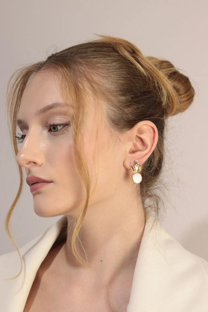 GERÇEK İNCİ YAPRAĞI KÜPE