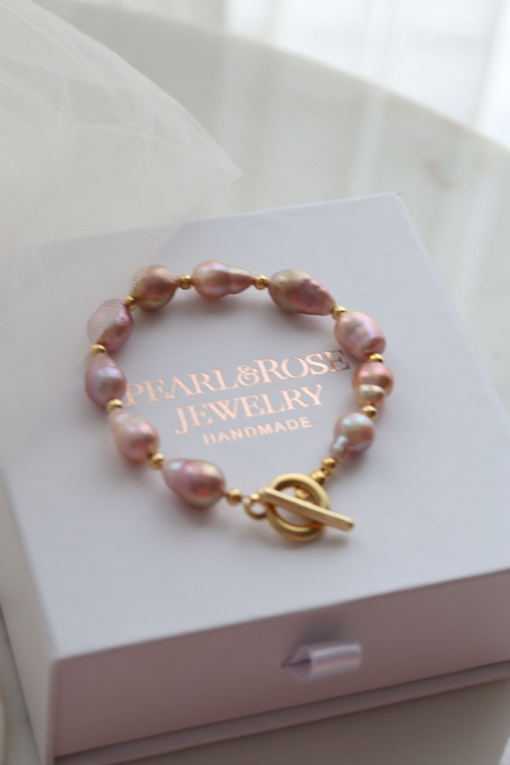 PINK BAROQUE NO:2 REAL PEARL BRACELET