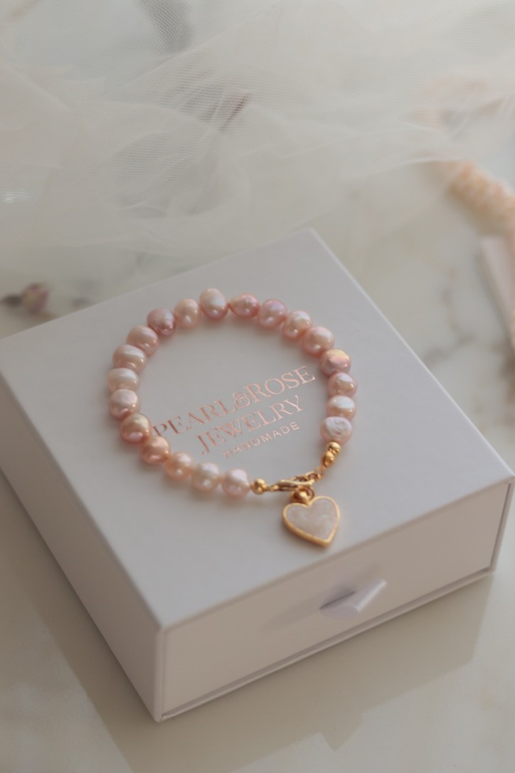 PINK DIANA REAL PEARL BRACELET