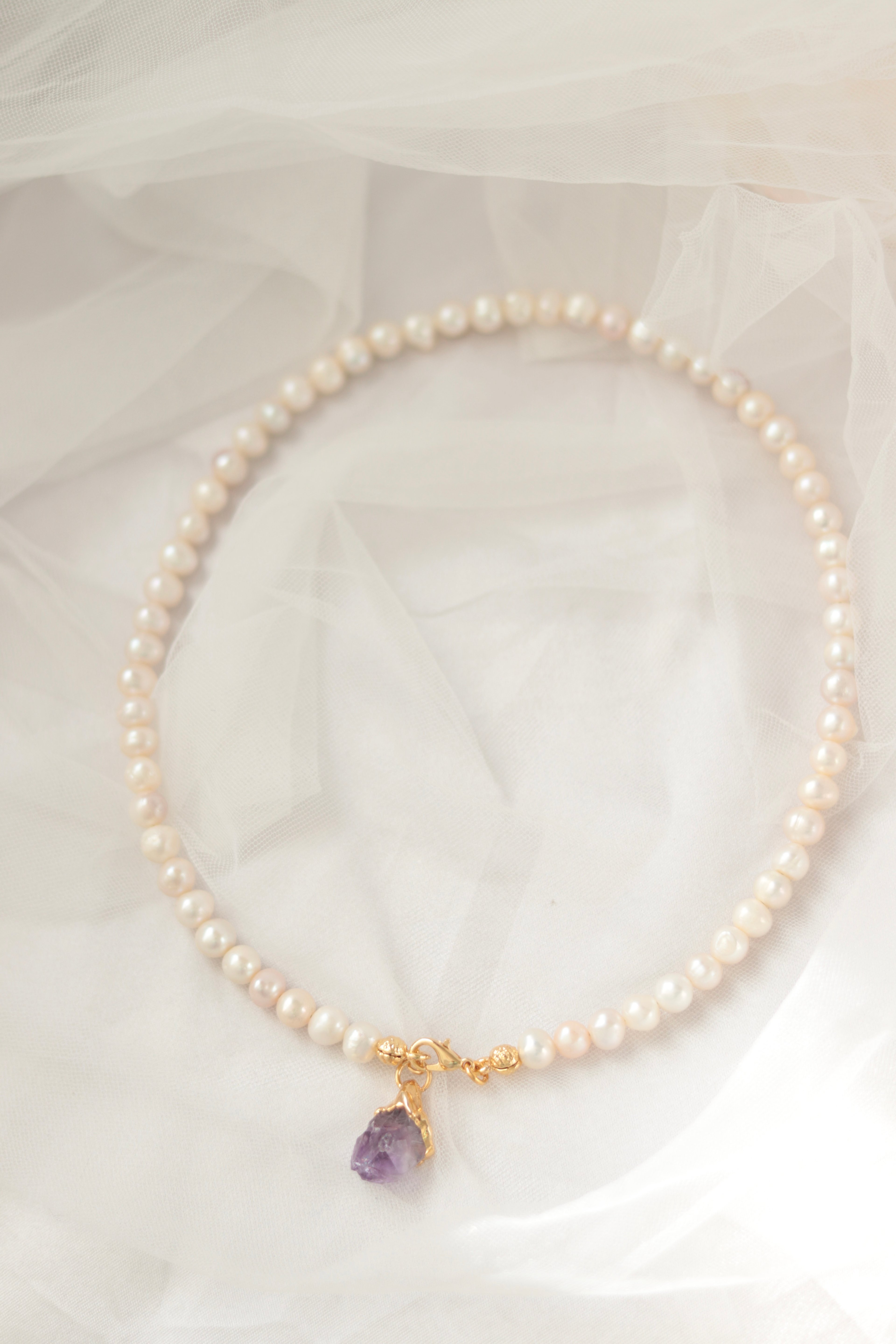 ROYAL AMETHYST REAL PEARL NECKLACE