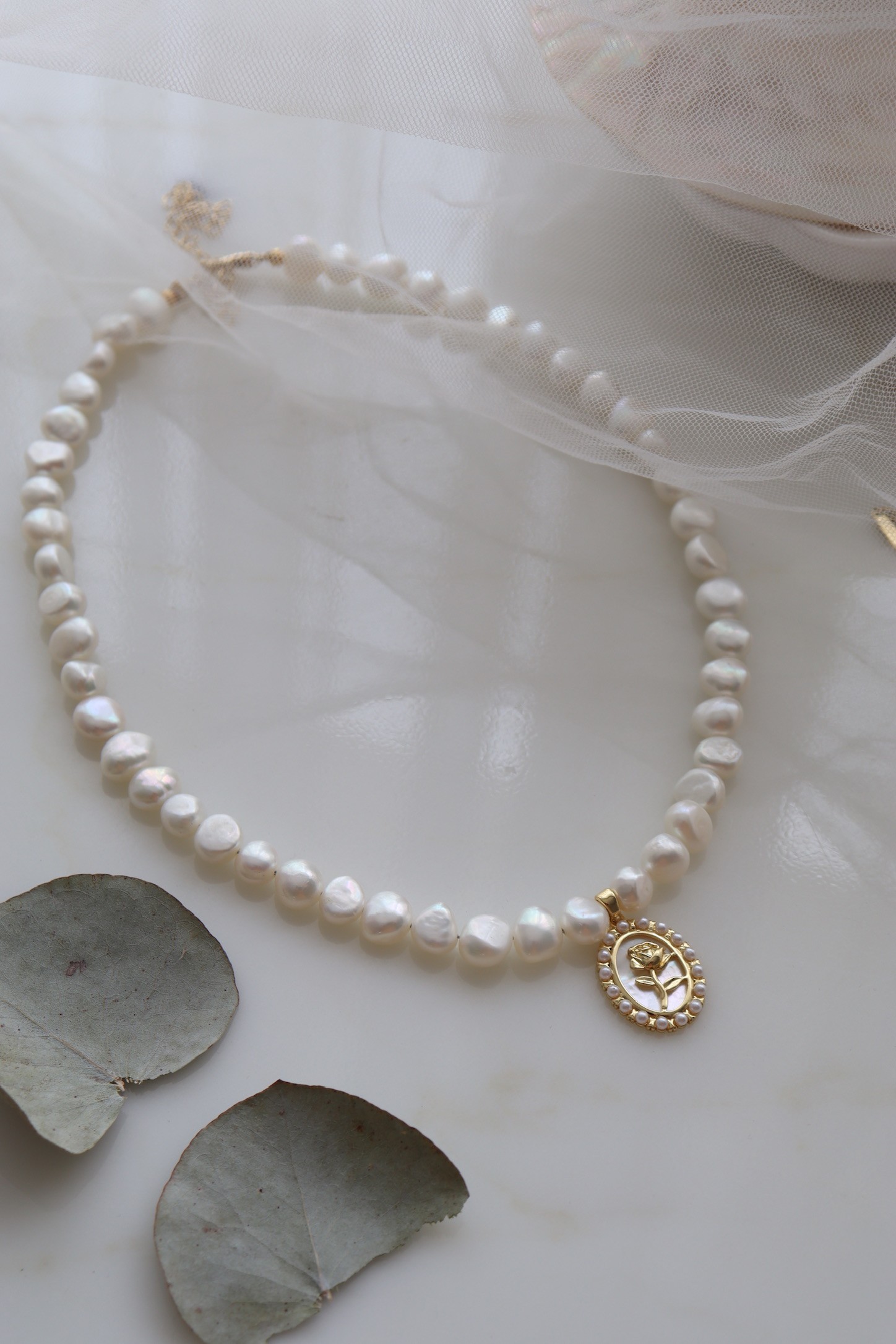 PEARL ROSE DIANA REAL PEARL NECKLACE