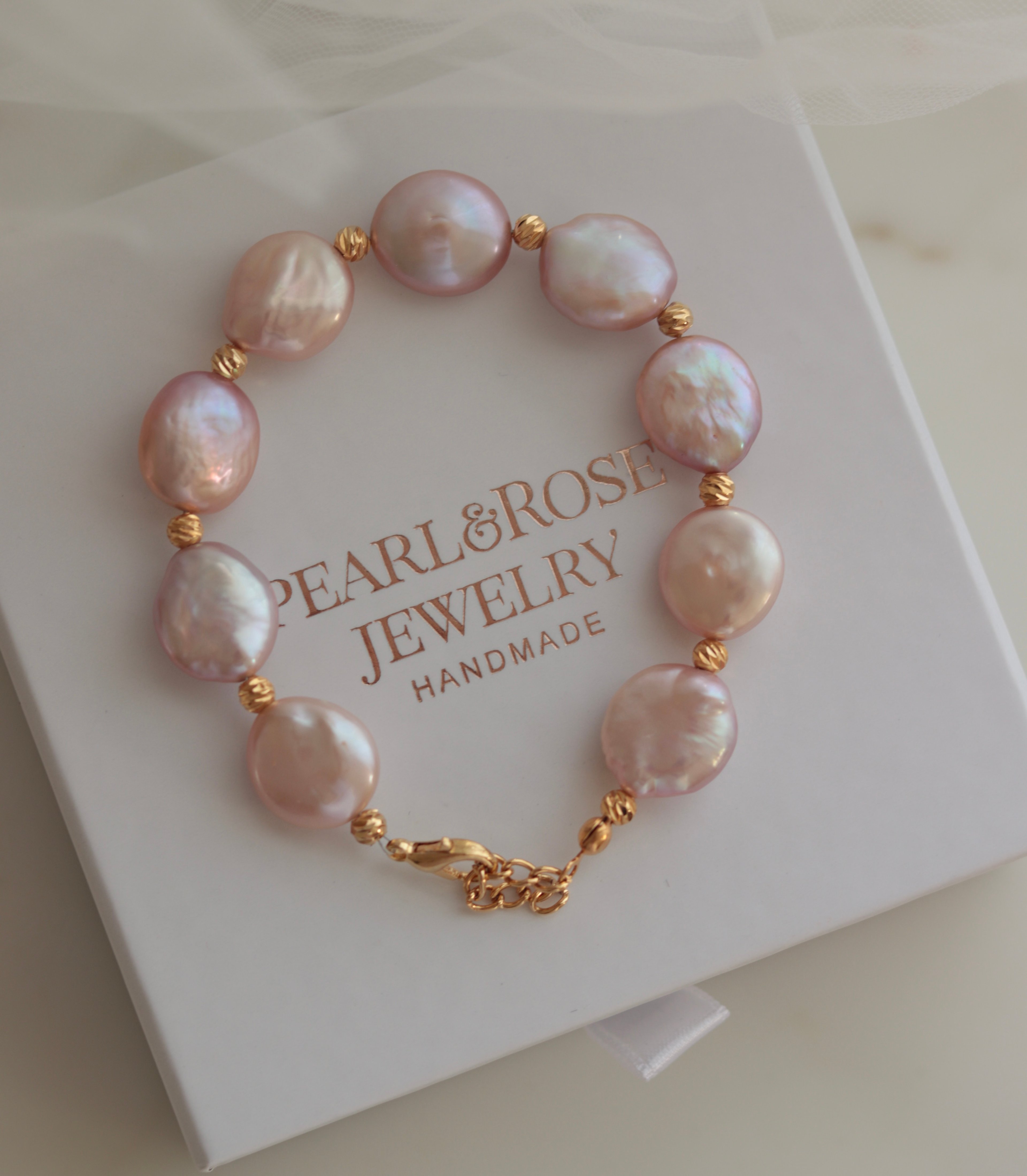 PINK BELLA PREMIUM REAL PEARL BRACELET