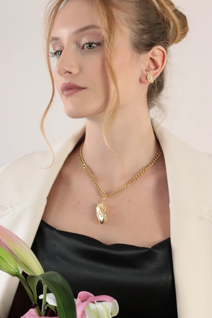 ELİZABET GOLD GERÇEK BAROK İNCİ KOLYE