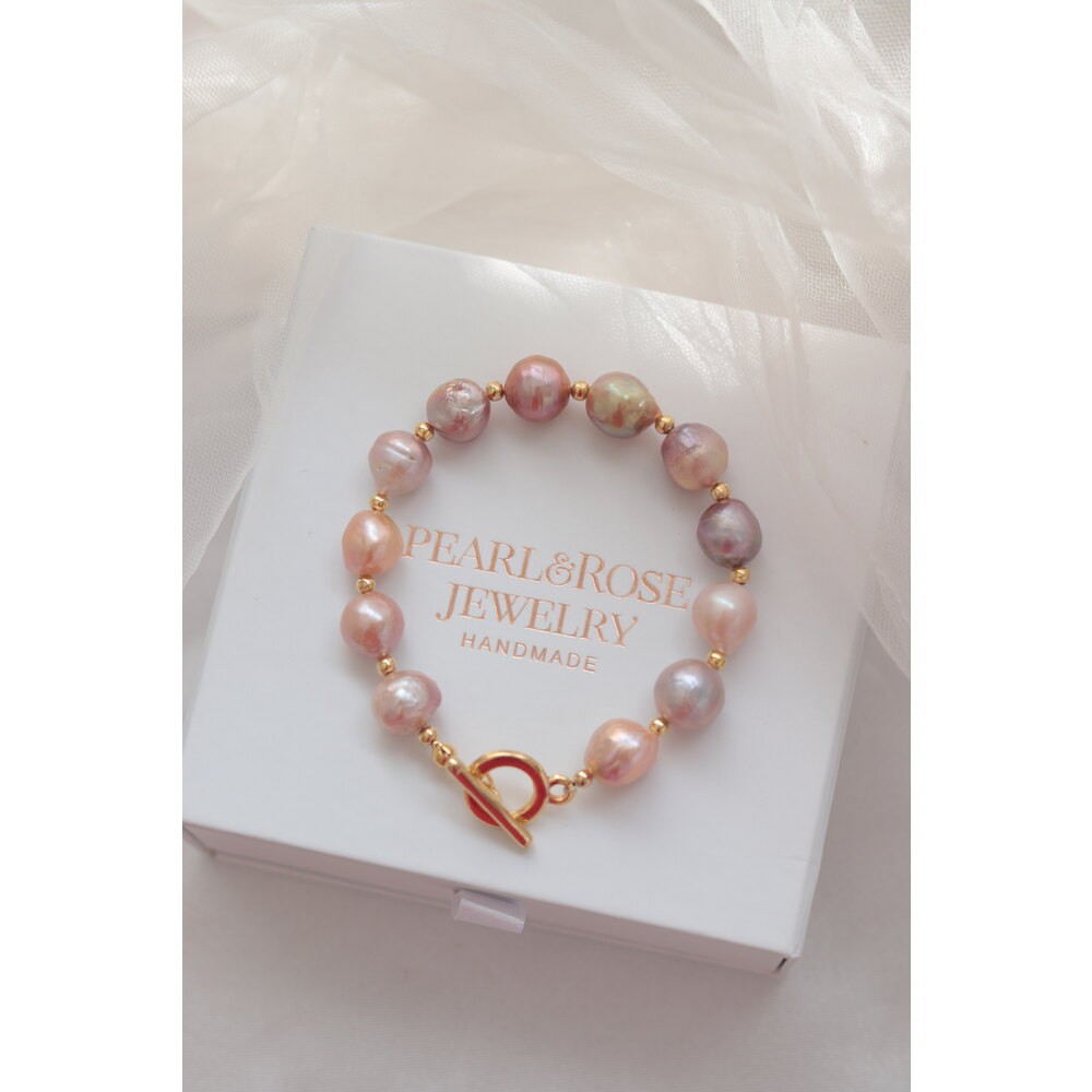 PINK BAROQUE NO:1 REAL PEARL BRACELET