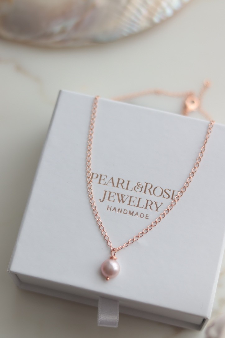 ROSE SILVER PERLA REAL PEARL NECKLACE