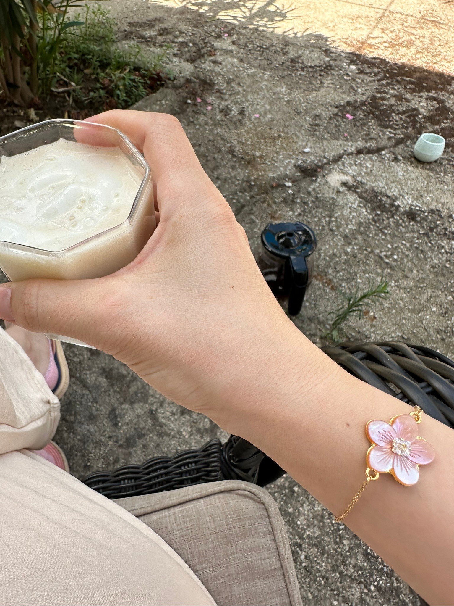MOTHER OF PEARL FLOWERS NO.1 BRACELET - Siyah Sedef