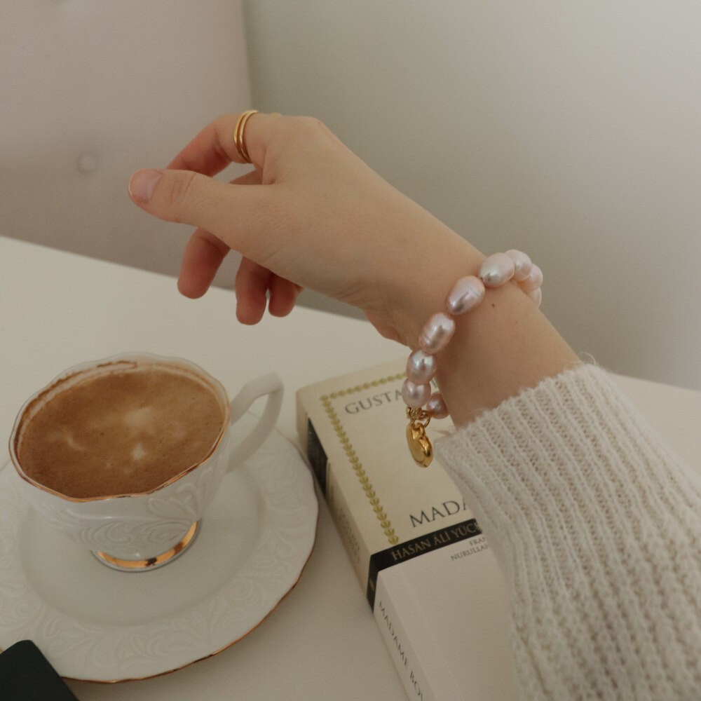  PINK ROSE REAL PEARL BRACELET