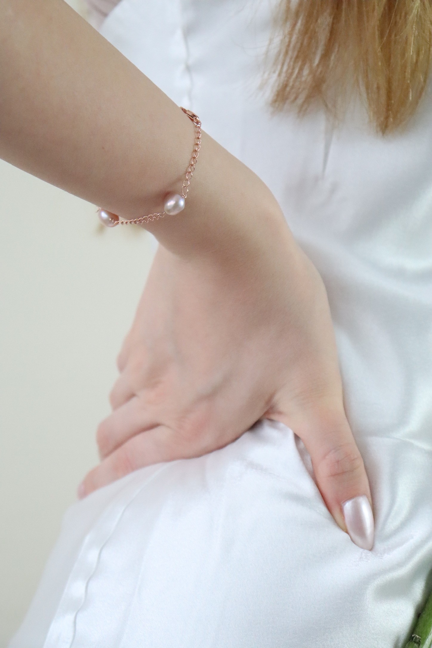 MELINA ROSE SILVER REAL PEARL BRACELET