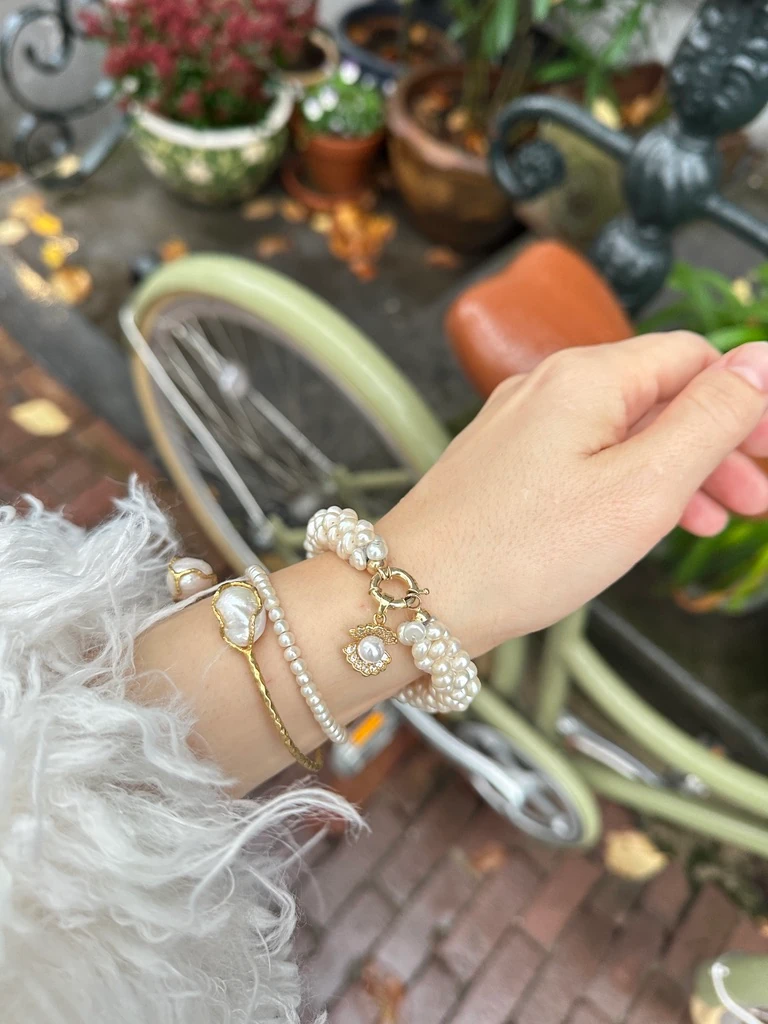 SARMAŞIK GERÇEK İNCİ BİLEKLİK - Shine oyster ile