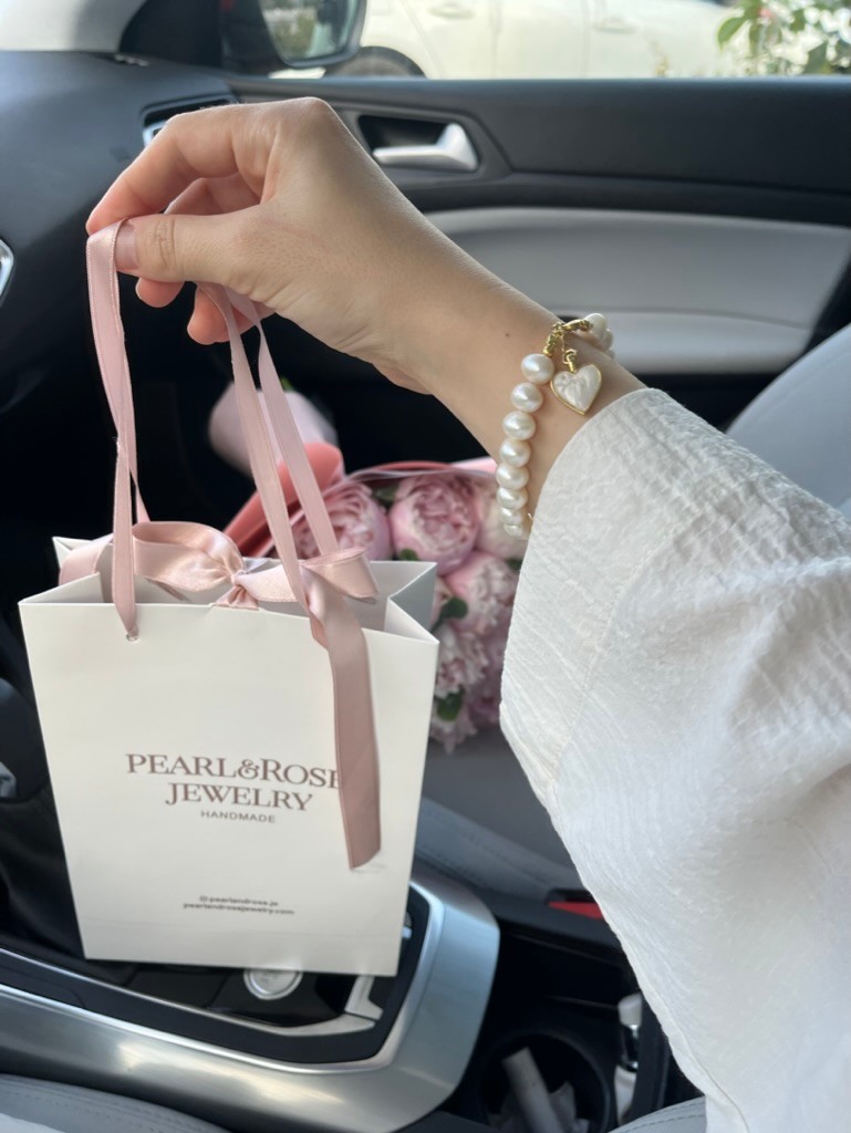 WHITE ANGELINA SILVER REAL PEARL BRACELET