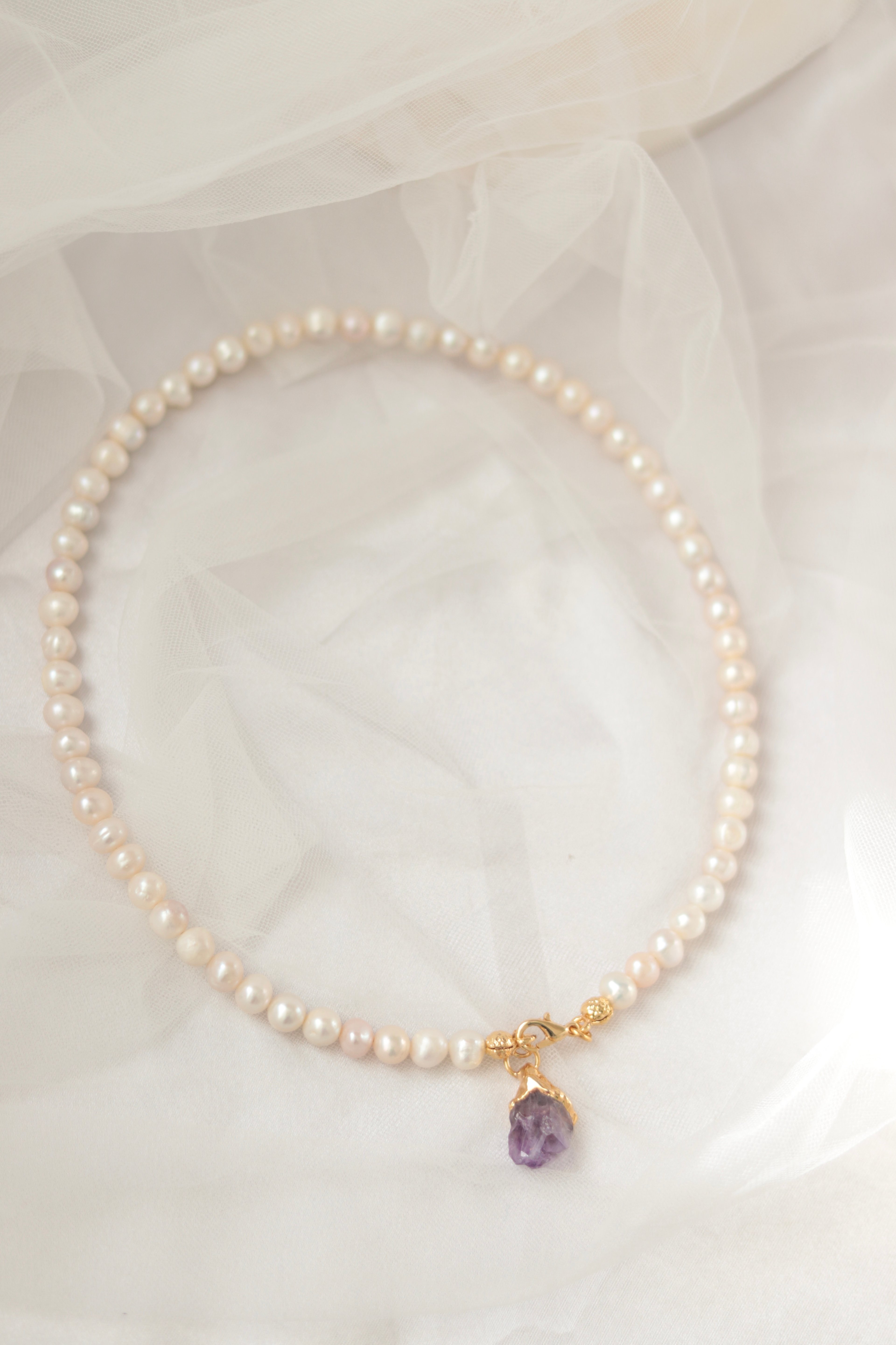 ROYAL AMETHYST REAL PEARL NECKLACE