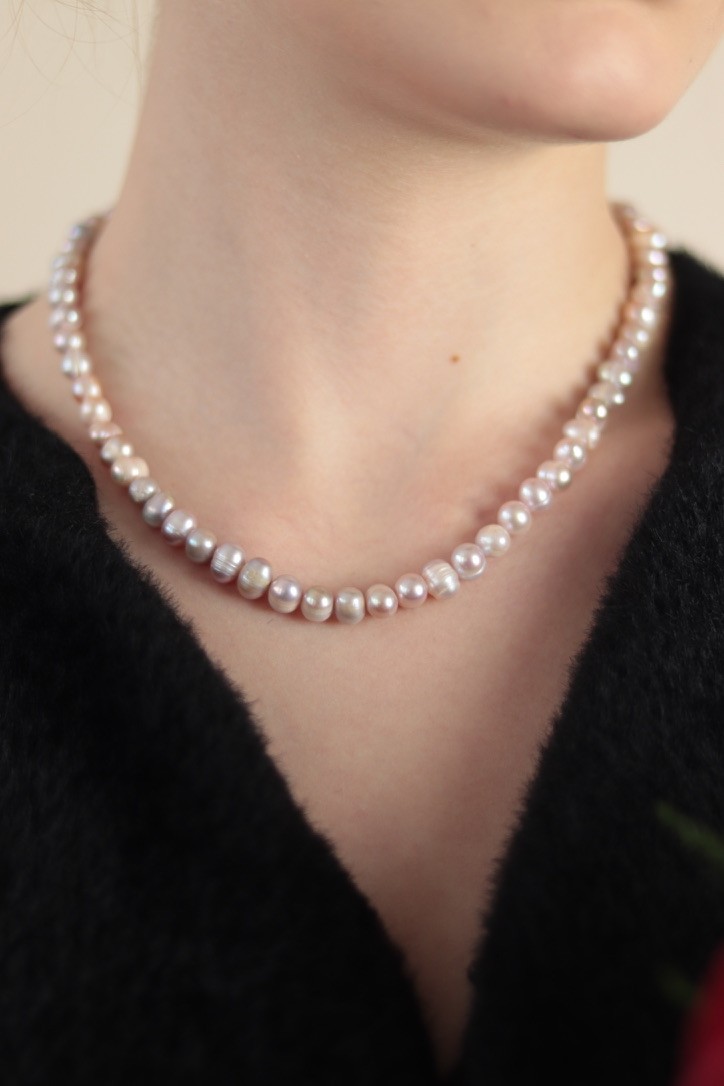 JULIA PINK&LILAC REAL PEARL NECKLACE