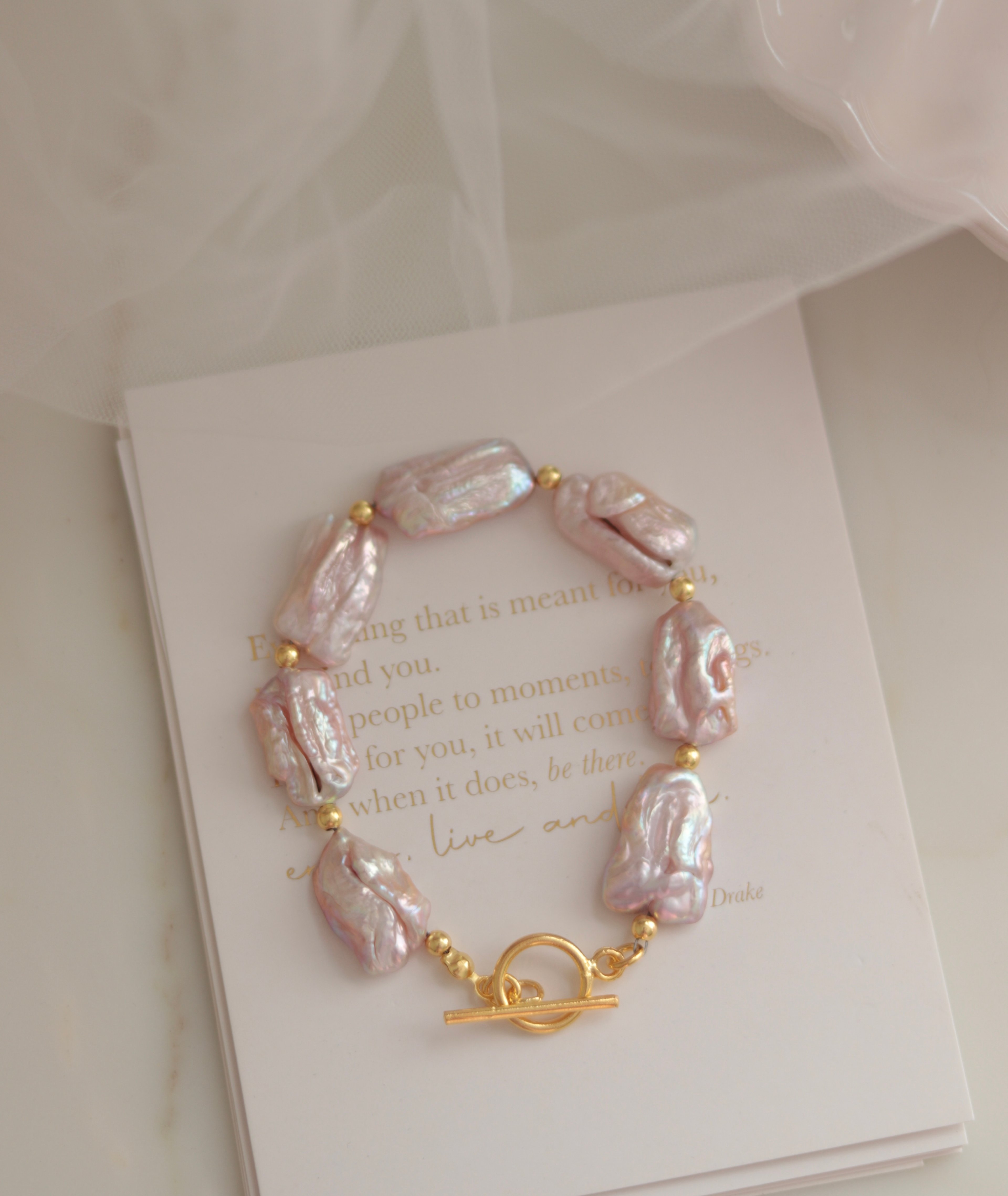 PINK MERRY NO:3 REAL PEARL BRACELET