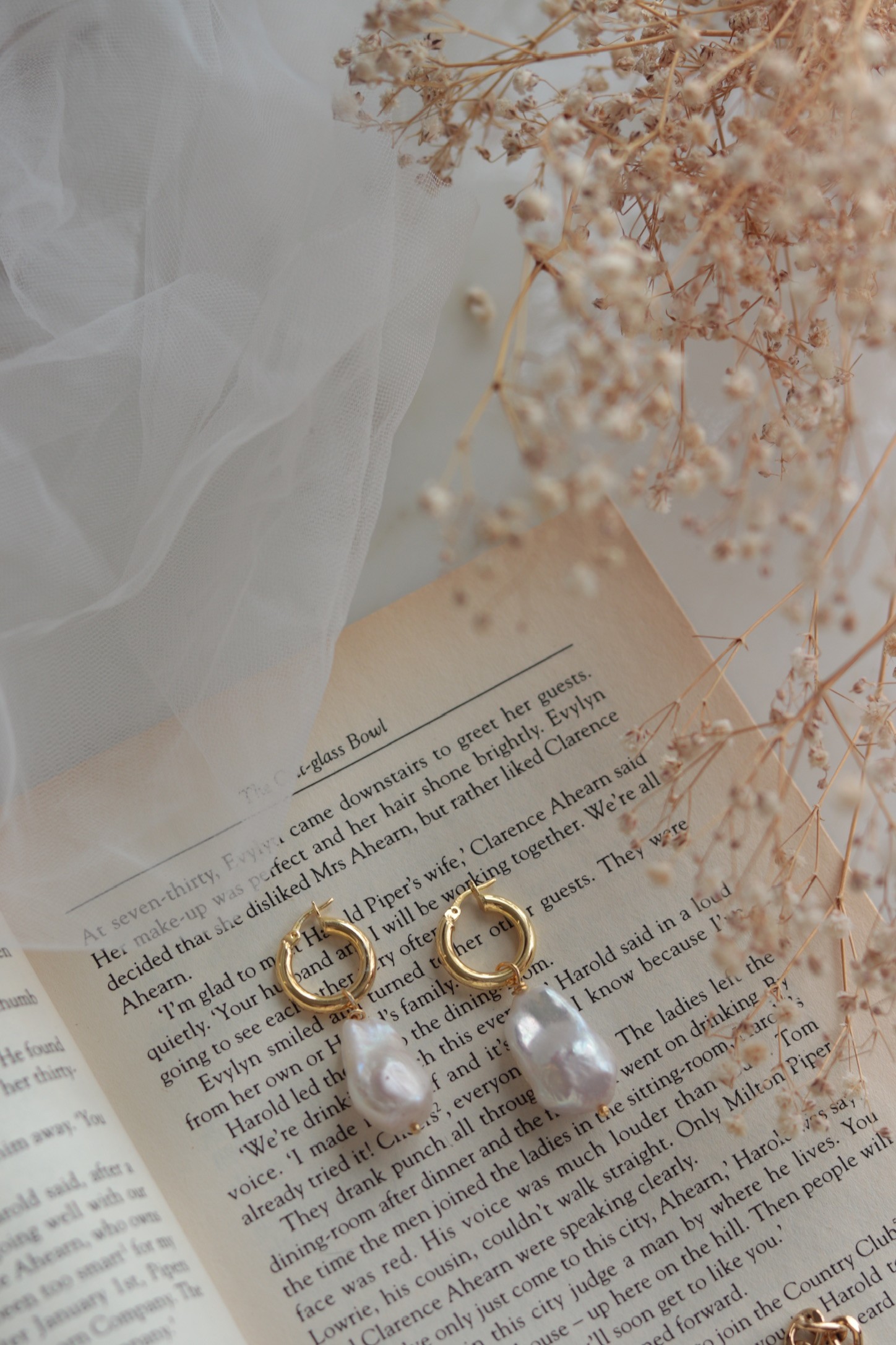 BAROQUE REAL PEARL SILVER EARRINGS