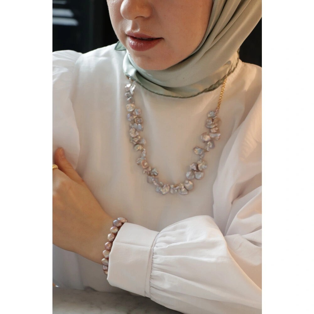 LİLAC REAL PEARL NECKLACE