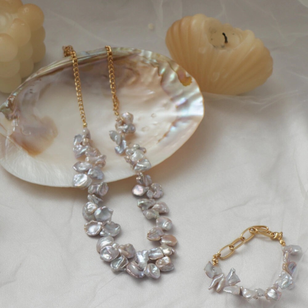 LİLAC REAL PEARL NECKLACE