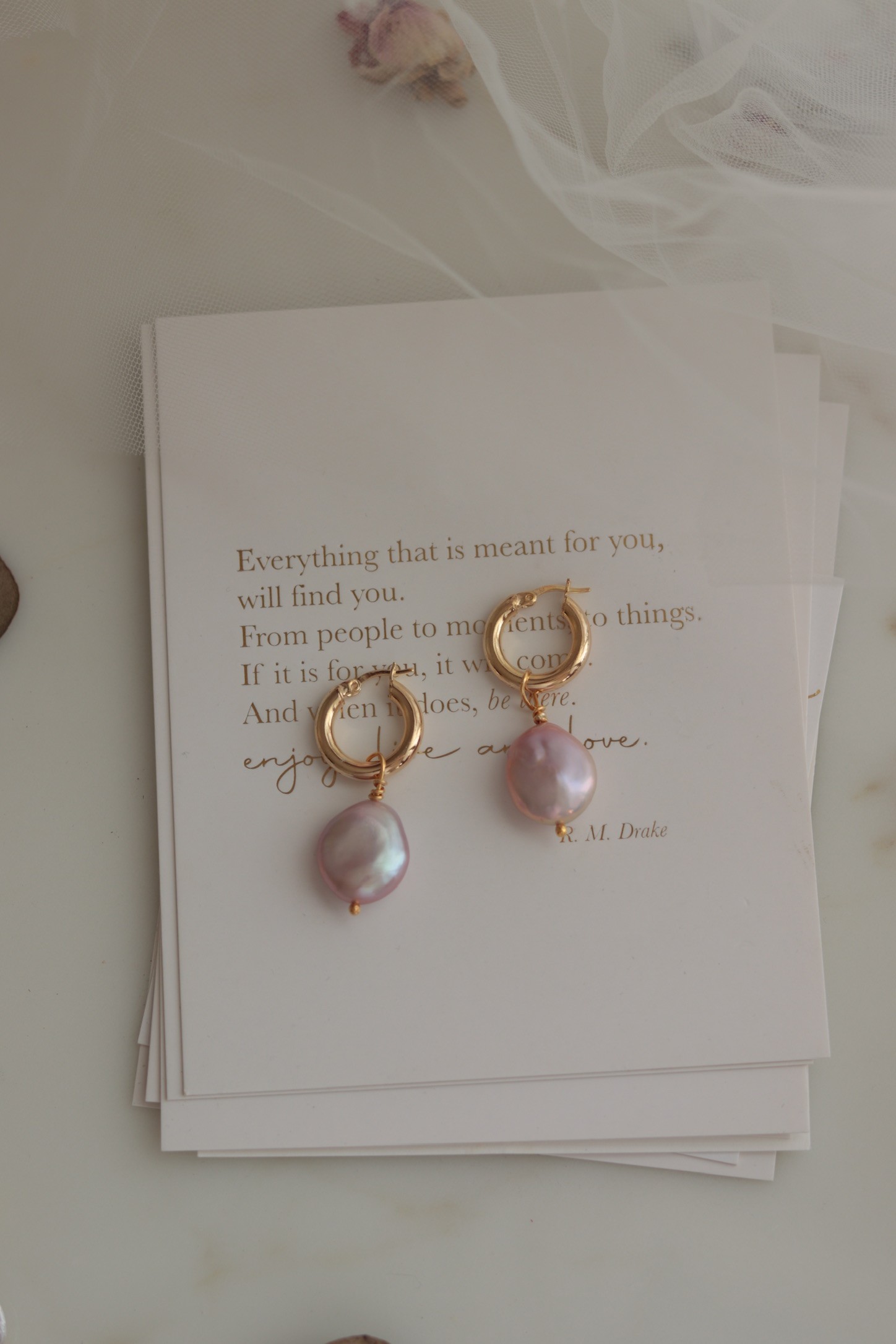 PINK BELLA PREMIUM REAL PEARL SILVER EARRINGS