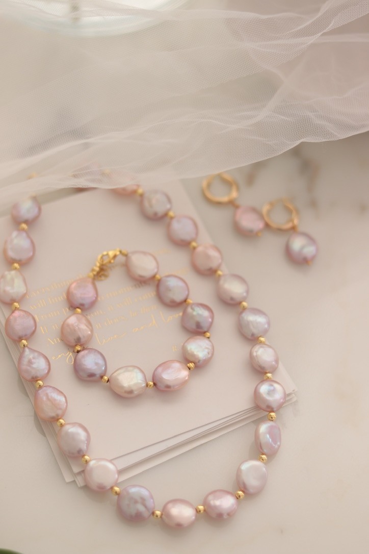 PINK BELLA PREMIUM REAL PEARL SET OF 3