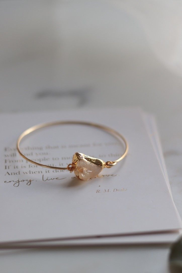 REAL CITRINE GOLD PLATED CLAMP