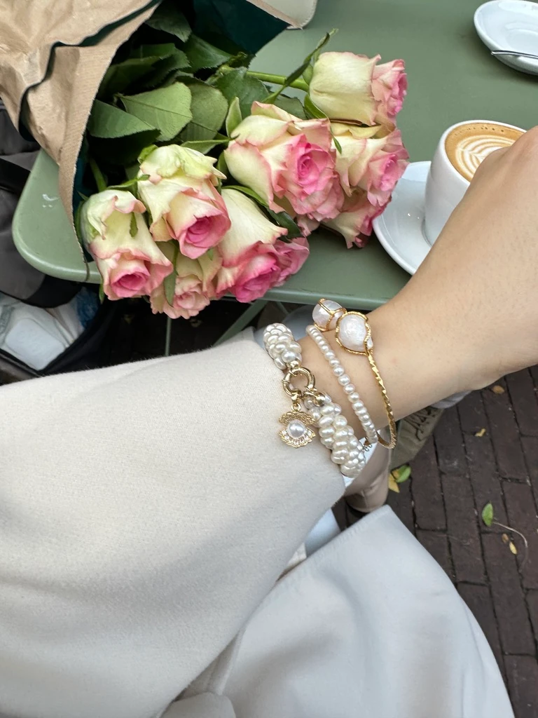 SARMAŞIK GERÇEK İNCİ BİLEKLİK - Shine oyster ile