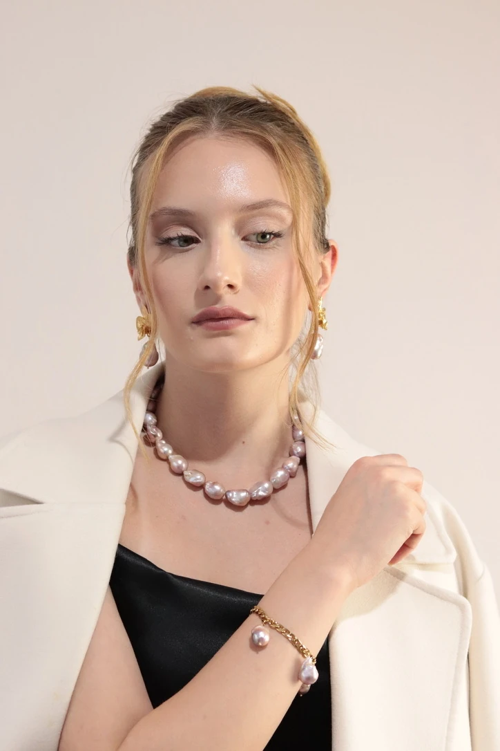 PEMBE BAROK GERÇEK İNCİ 2Lİ SET