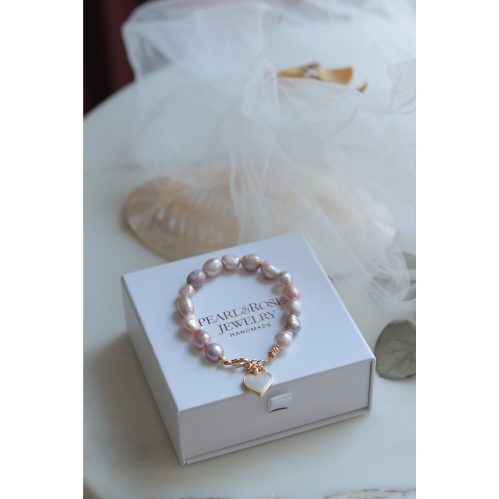 JASMİNE PİNK AND LİLAC REAL PEARL BRACELET