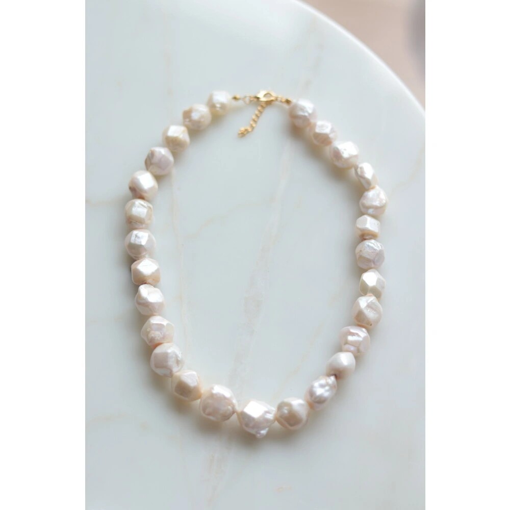 KRİSTAL REAL PEARL BAROQUE NECKLACE