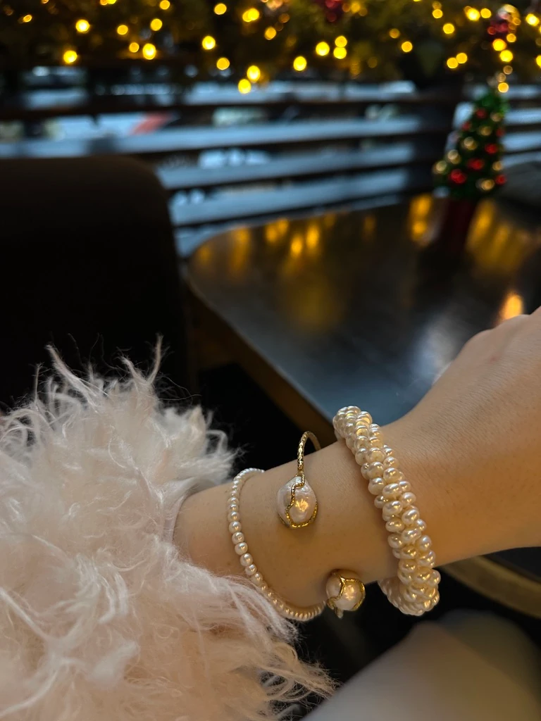 IVY 14K GOLD REAL PEARL BRACELET