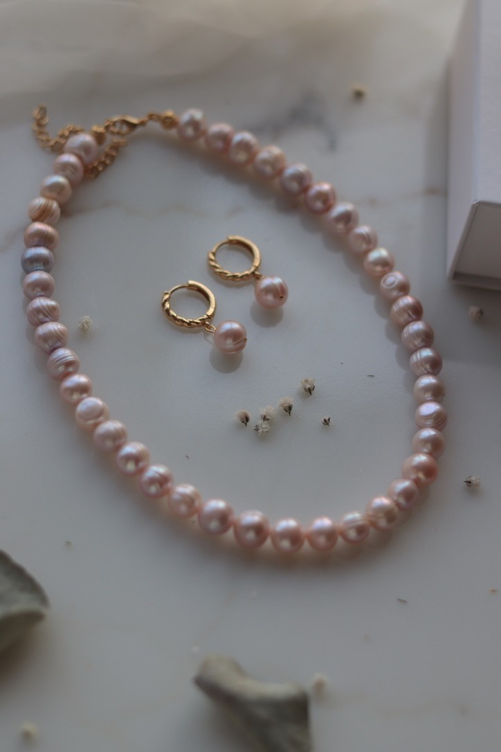 PİNK VİCTORİA REAL PEARL NECKLACE