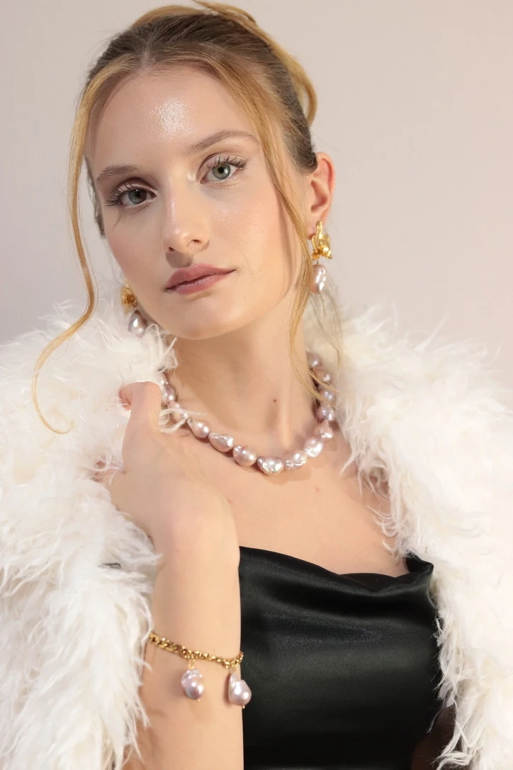 PEMBE BAROK GERÇEK İNCİ 2Lİ SET