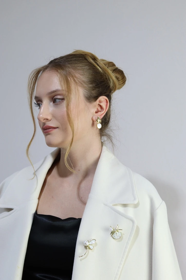 GERÇEK İNCİ YAPRAĞI KÜPE