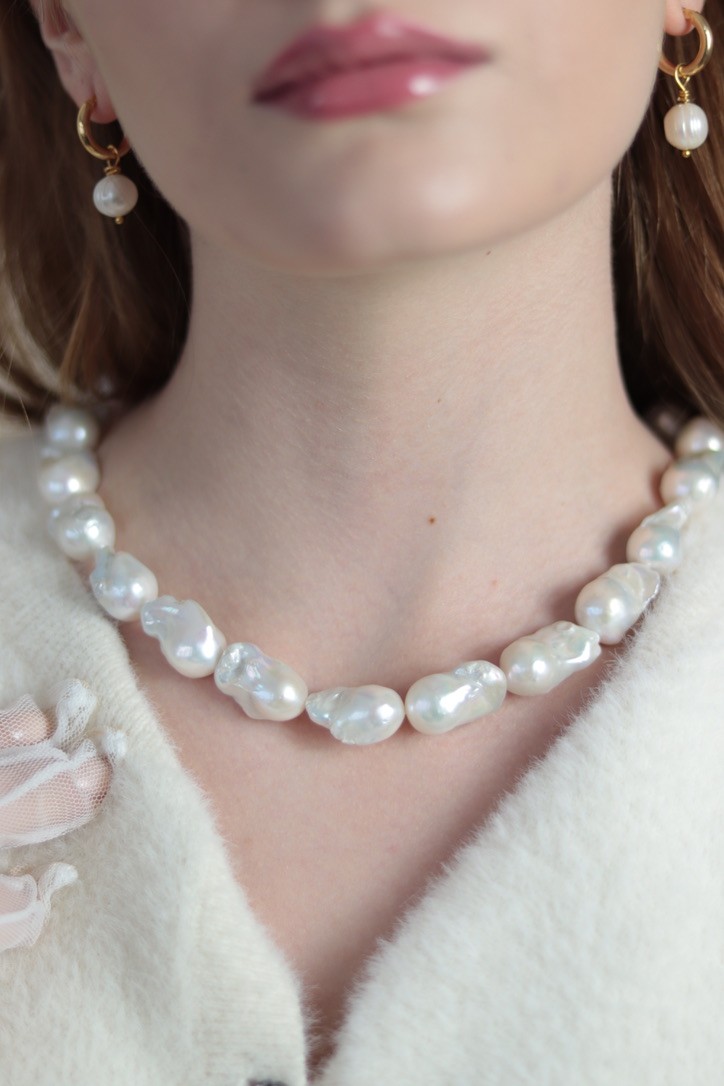 MARİA PREMİUM BAROQUE NO:2 REAL PEARL NECKLACE