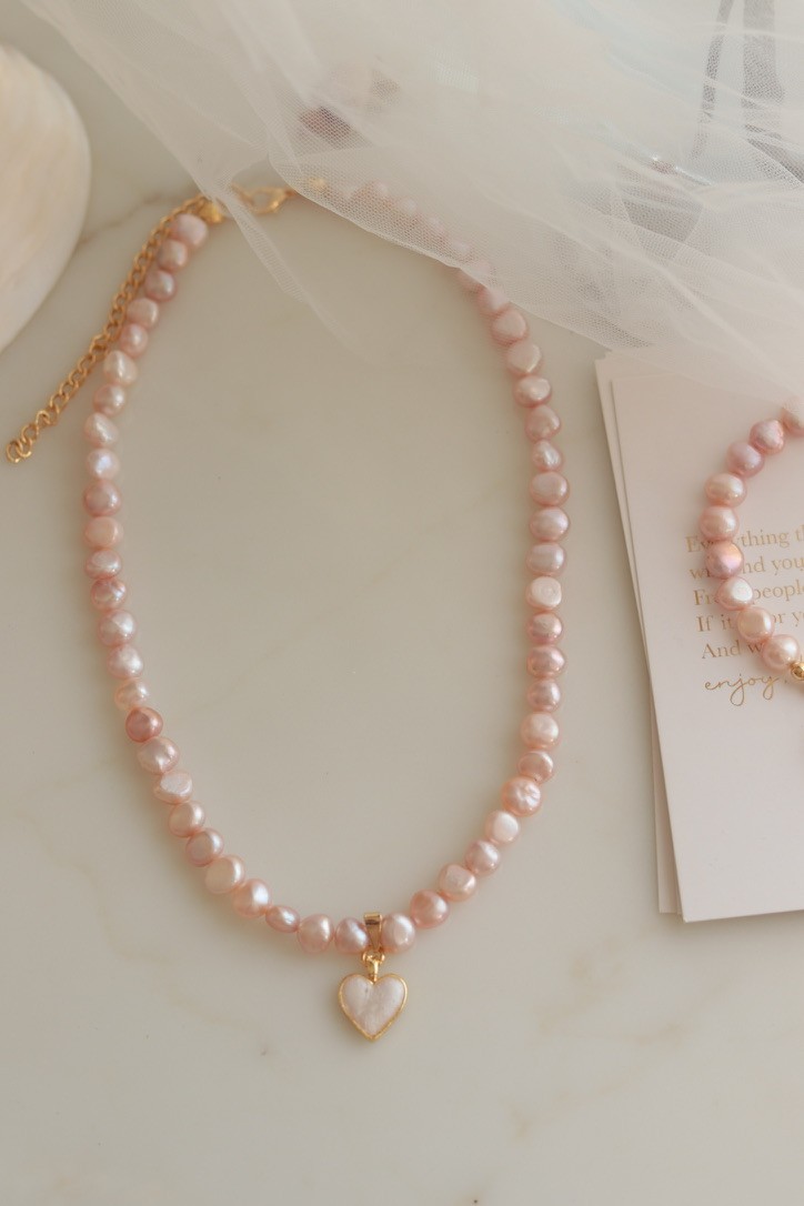 SALMON DIANA REAL PEARL NECKLACE