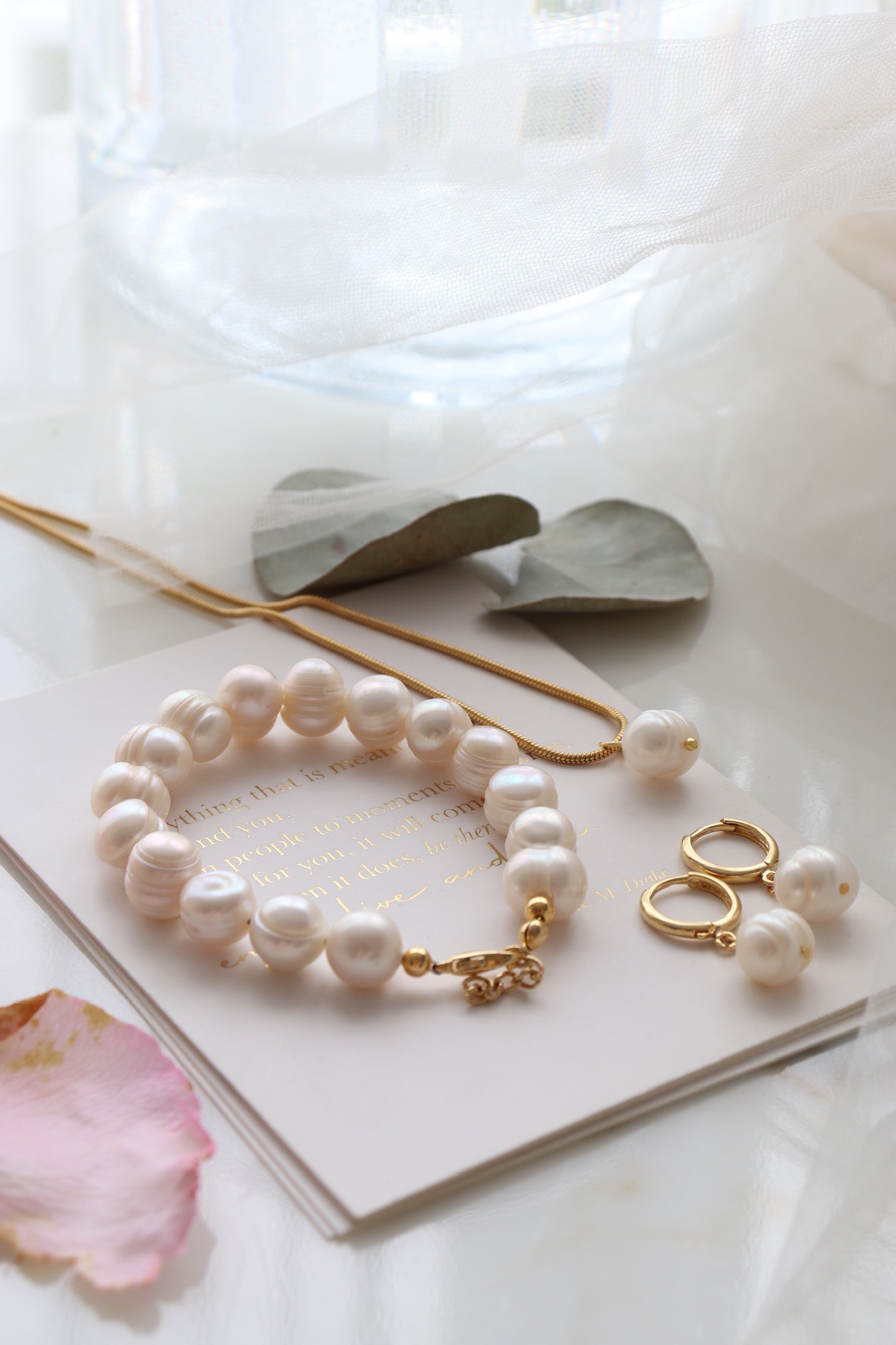 VICTORIA REAL PEARL CHAIN SET OF 3