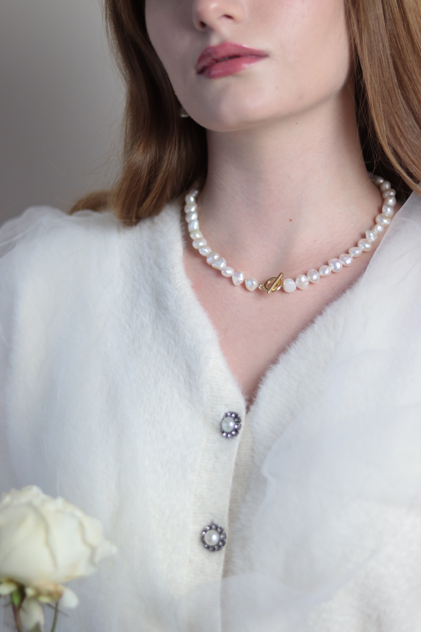 MAGNOLIA REAL PEARL NECKLACE