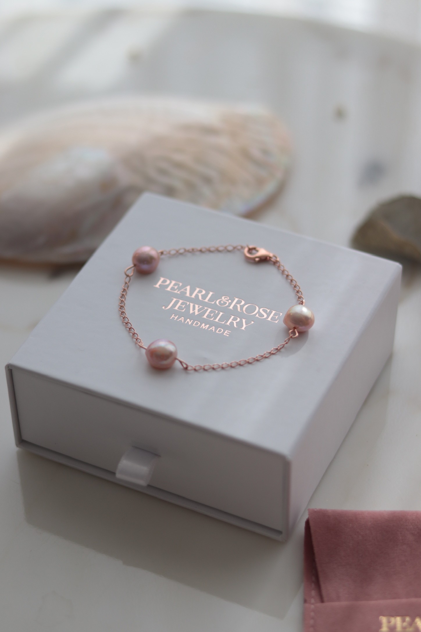 MELINA ROSE SILVER REAL PEARL BRACELET