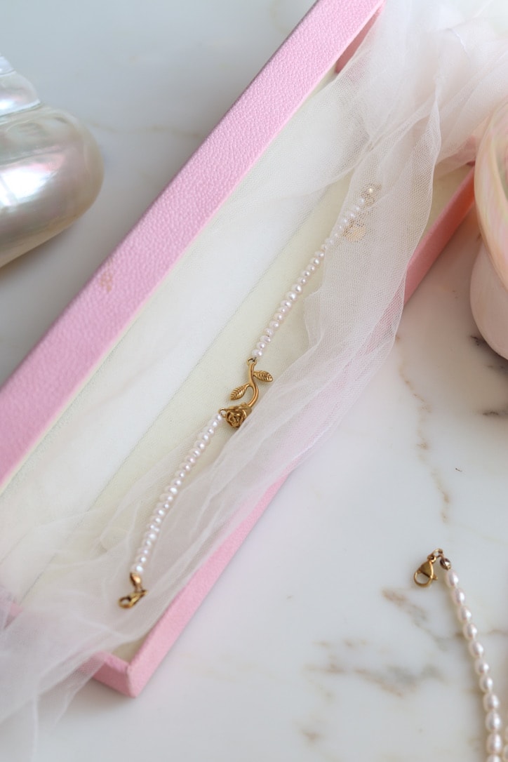 GOLD ROSE GERÇEK İNCİ BİLEKLİK